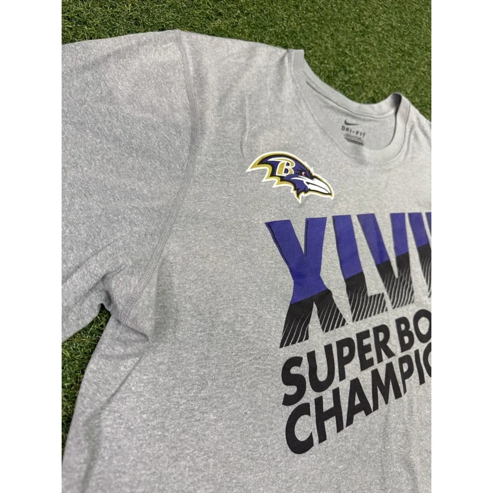 Baltimore Ravens‎ Nike Dri-Fit Men's Shirt XL Gray Super Bowl XLVII Champions - Picture 4 of 7